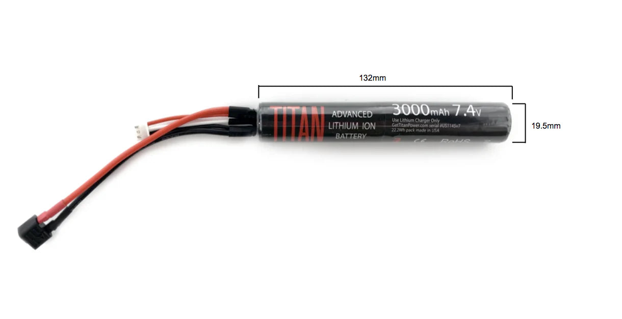 Titan Power 3000mAh 7.4v Stick T-Plug (Deans)