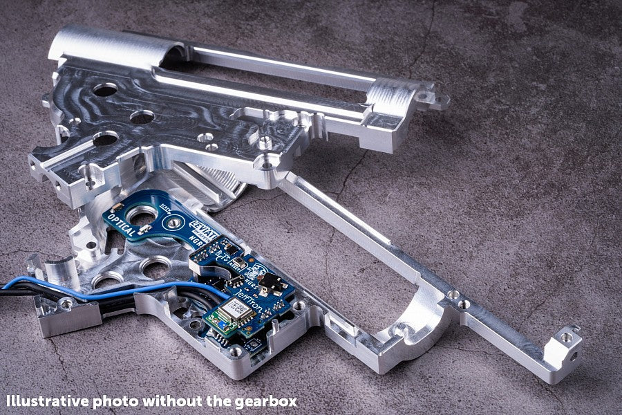 Jefftron Leviathan NGRS optical MOSFET with Real Feel Trigger System installed in Tokyo Marui Next Gen Recoil Shock gearbox