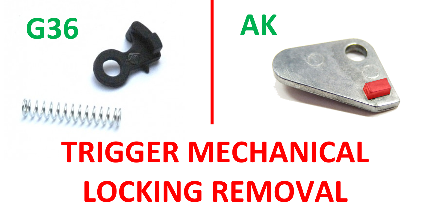 Jefftron Leviathan V3 trigger mechanical lock removal for AK and G36 gearbox platforms