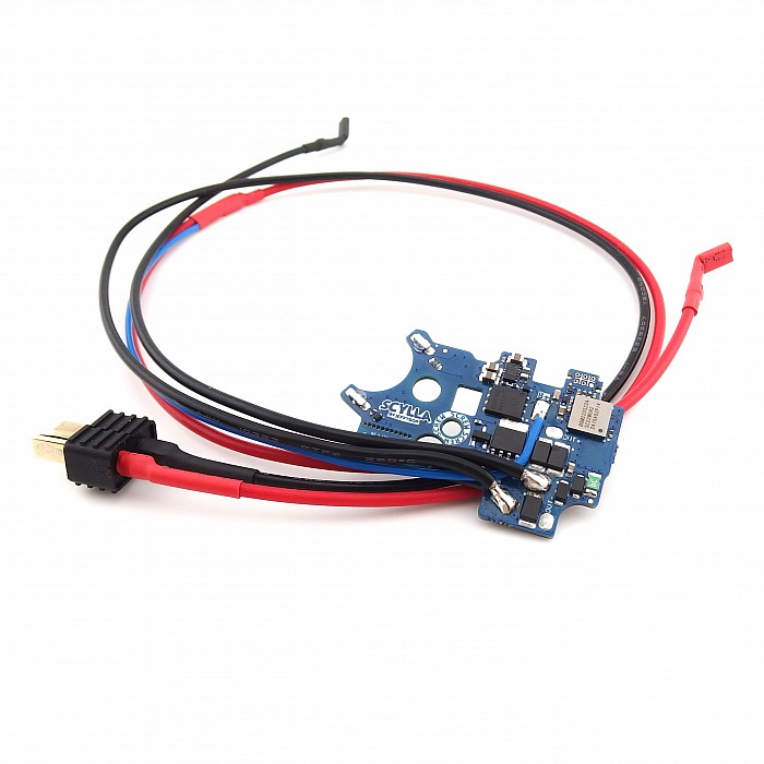 Jefftron Scylla V2 rear wired MOSFET with full wiring harness and connectors for AEG gearbox installation