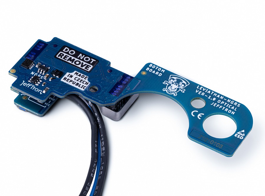 Rear view of Jefftron Leviathan NGRS optical MOSFET with Real Feel Trigger System
